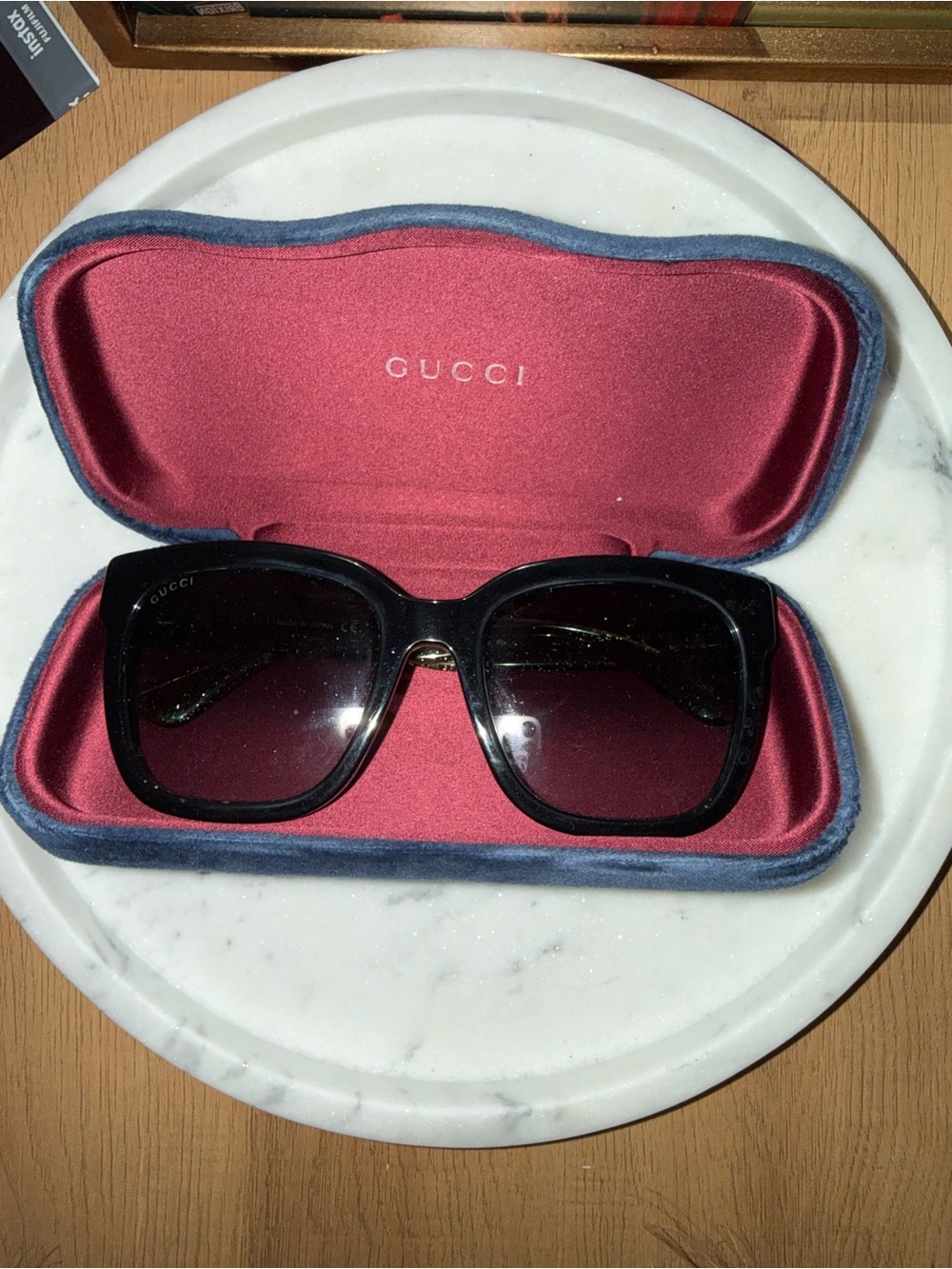Gucci Black Gradient Square Sunglasses